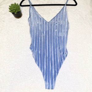 Light Blue Ribbed Body Suit